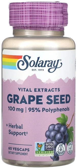 Solaray 필수 추출물 포도 씨 100mg 베지 캡슐 60정, Solaray필수추출물포도씨100mg베지캡슐60정, 1개 - 쿠팡