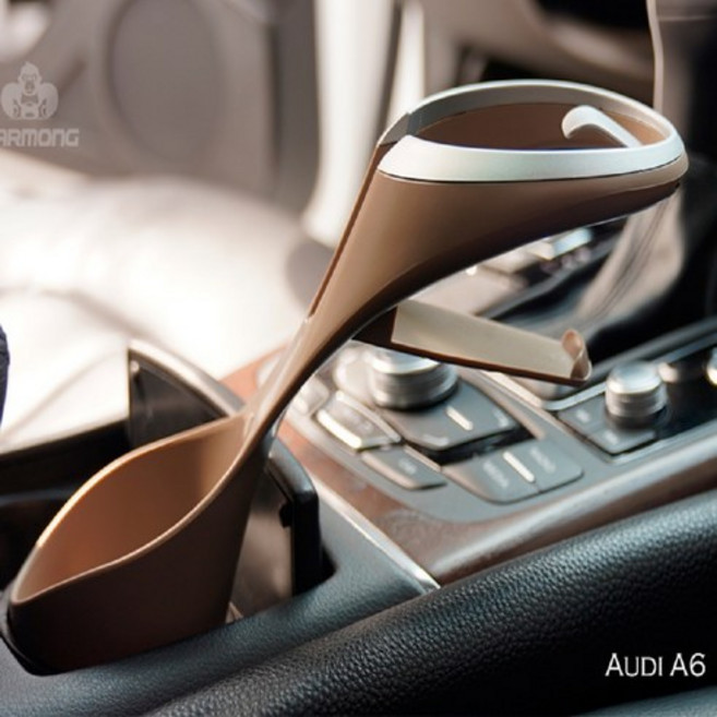 차량용 BMW 아우디 올뉴모닝 모닝 레이 스파크 미니쿠퍼 카니발 벤츠 컵홀더, 골드, 1개