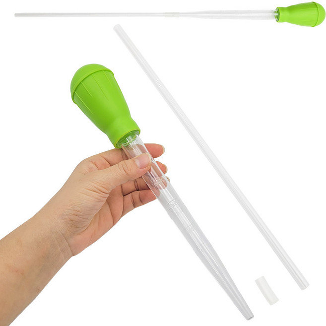 물멍 프리미엄 2단 왕 스포이드 28cm 30ml 연장 대롱 수족관 어항 아쿠아리움 대용량 스포이드 그린 초록, 1개