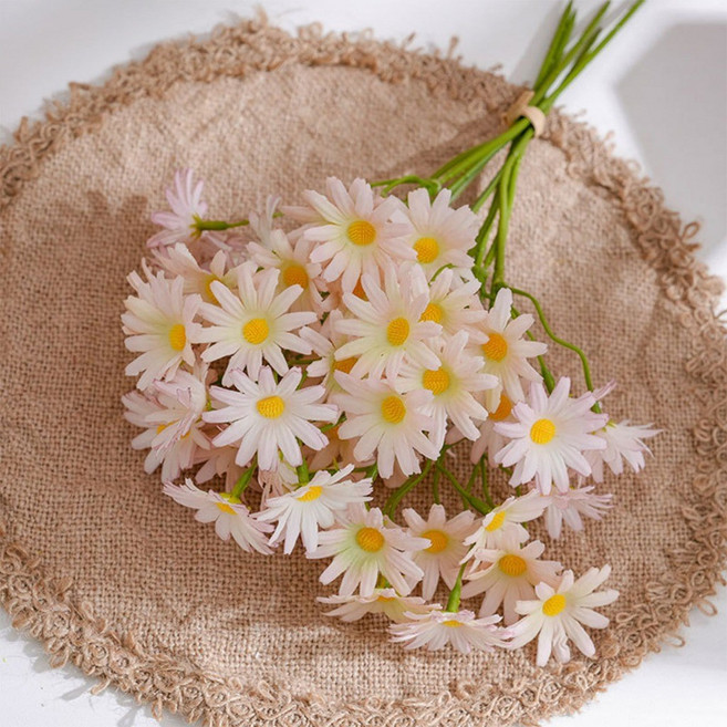 仿真綠夢菊手扎花束 適合拍照道具、居家與辦公室裝飾，小雛菊造型, 粉綠 / 一束