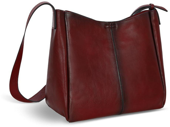 HESHE 여성용 천연 가죽 지갑 숄더 핸드백 크로스바디 호보 버킷 사첼백 토트백 작업용 탑 핸들 백 와인 미디엄
