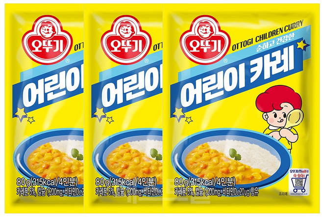 오뚜기 어린이카레, 80g, 3개