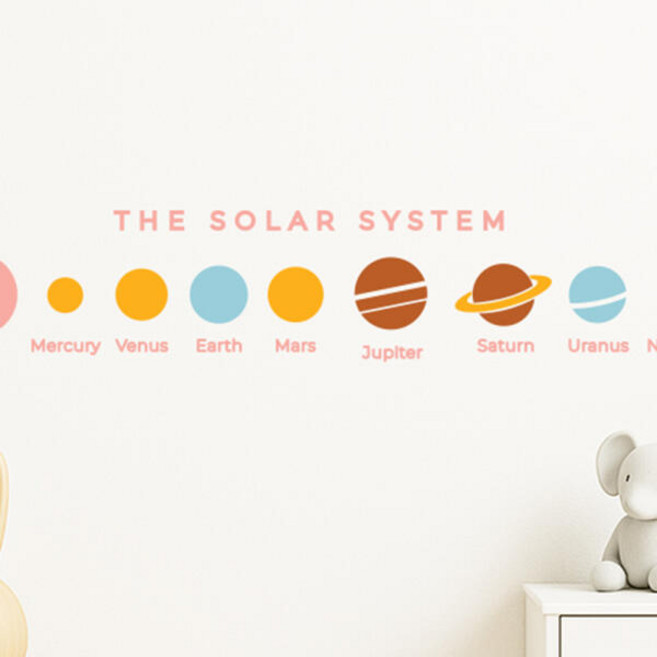 심플한 파스텔칼라 태양계 solar system 포인트 스티커, 본품, 본품