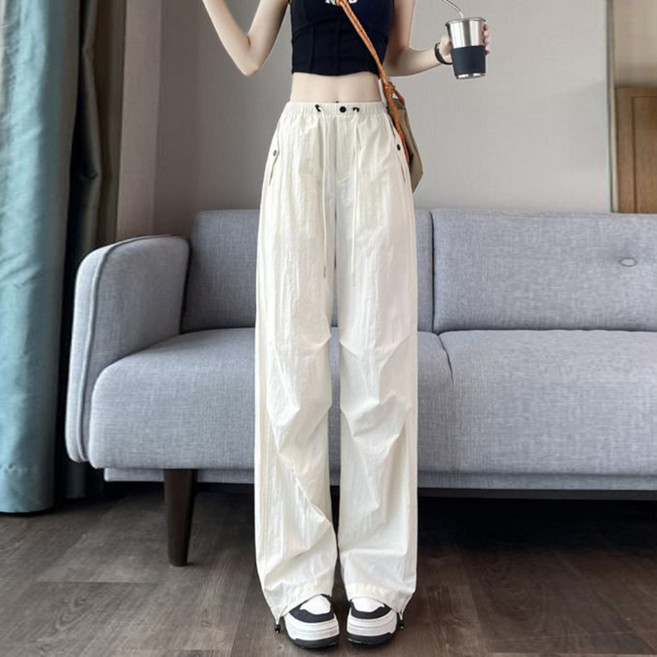 자칠 여성 밴딩 조거 팬츠 여자 바스락 카고 팬츠 체형커버 긴바지