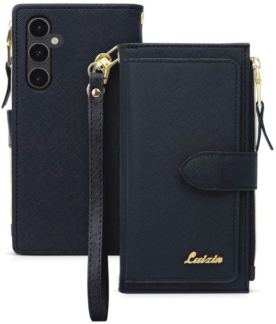 갤럭시S23Fe (SM-S711) - 엘원 지폐2칸+카드7장+동전 수납 올인원 케이스+ 손목스트랩