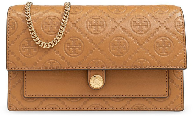 토리 버치 T 모노그램 가죽 크로스 백