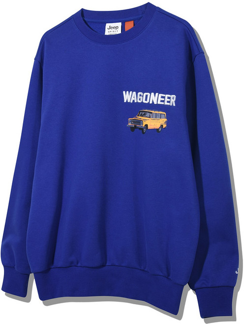 Jeep 남녀공용 왜고니어 그래픽 맨투맨 자수 긴팔티셔츠