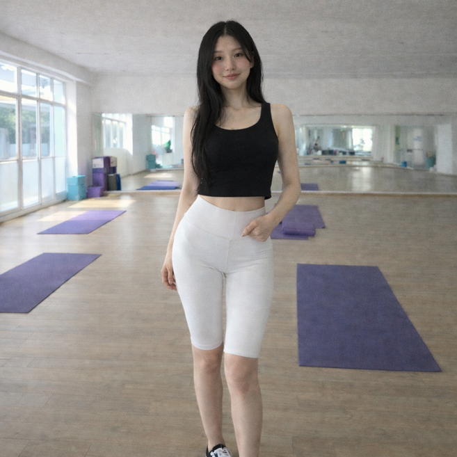 여성용 오늘의 일상용 베이직 7부 레깅스