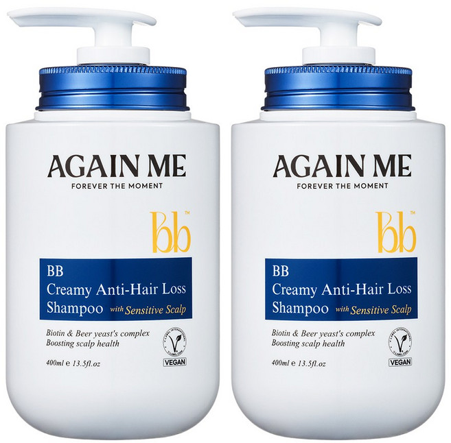 [특허기술력] 어게인미 여성 탈모샴푸 비오틴 맥주효모 임산부 샴푸, 2개, 400ml