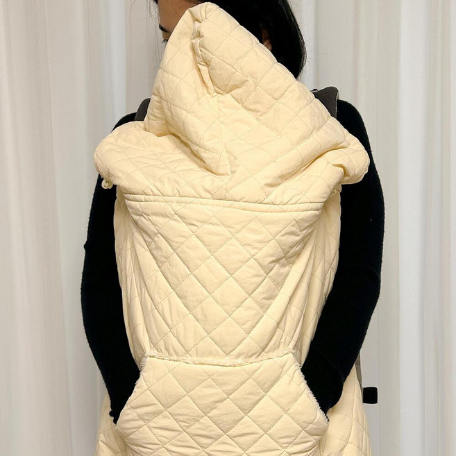 원라인 패딩 아기띠워머 아기망토 바람막이, 베이지