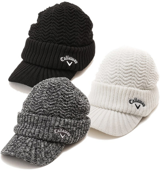 캘러웨이 브림 니트 비니, (화이트), 1개