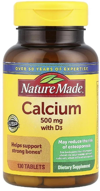 네이처메이드 칼슘 비타민D3 Calcium 500mg with D3 타블렛 130정, 1개 - 쿠팡