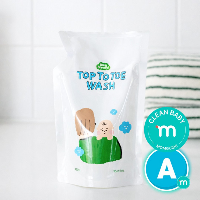 베이비스탠다드 탑투토워시 리필 아기 약산성 올인원 바디워시 바스앤샴푸, 1개, 450ml