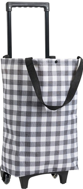 Tiger Pavilion 핸들 조절 가능 쇼핑카트, 1개, 블랙 + 화이트