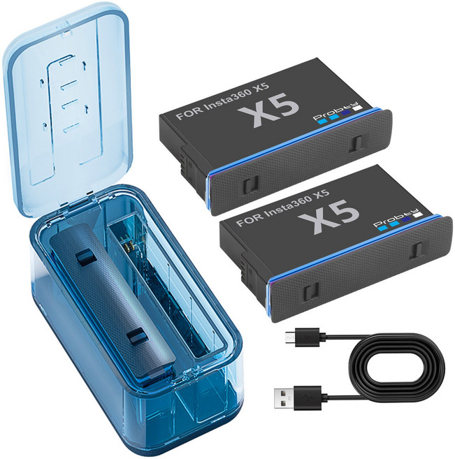 호환 Insta360 X5 배터리용 2850mAh 360 전원 액세서리용 2슬롯 충전기 허브 포함, 03 2BatteryWithCharger, 2BatteryWithCharger
