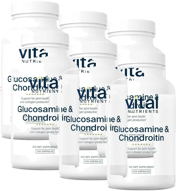 바이탈 뉴트리언츠 글루코사민 앤 콘드로이틴 캡슐 Vital Nutrients Glucosamine & Chondroitin, 120정, 6개 - 쿠팡