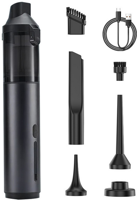 PCMOS 차량용 충전식 브러시리스 모터 진공 청소기, 회색