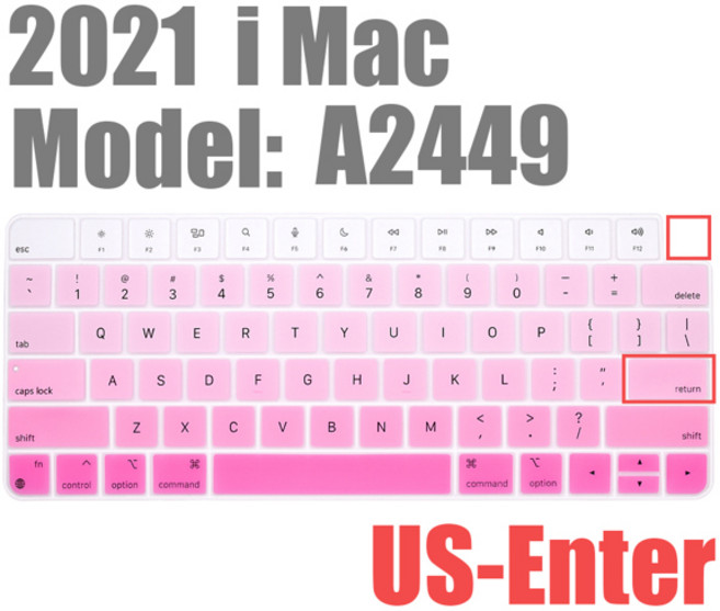 호환 매직 키보드 커버 A2450 A2449 스티커 iMAC 키보드 보호대 실리콘 블루투스 케이스 2021 출시 신제품, 한개옵션1, [06] A2449-US  pink