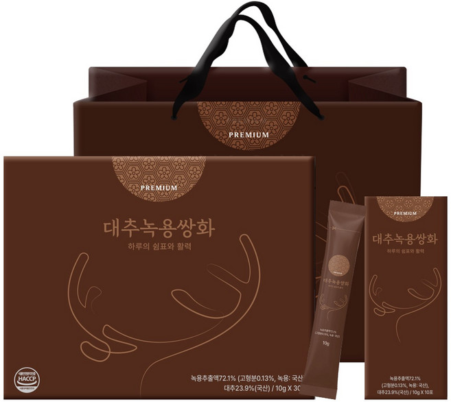 구록원 대추 녹용 쌍화차 스틱 건강선물세트, 10g, 1세트, 30개입