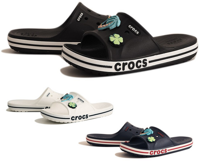 CROCS 정품 크록스 바야밴드 슬라이드 슬리퍼 205392 레츄 악세사리