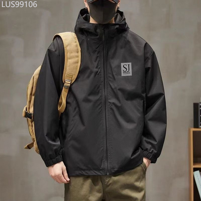 SJ FASHION 男款連帽衝鋒衣外套