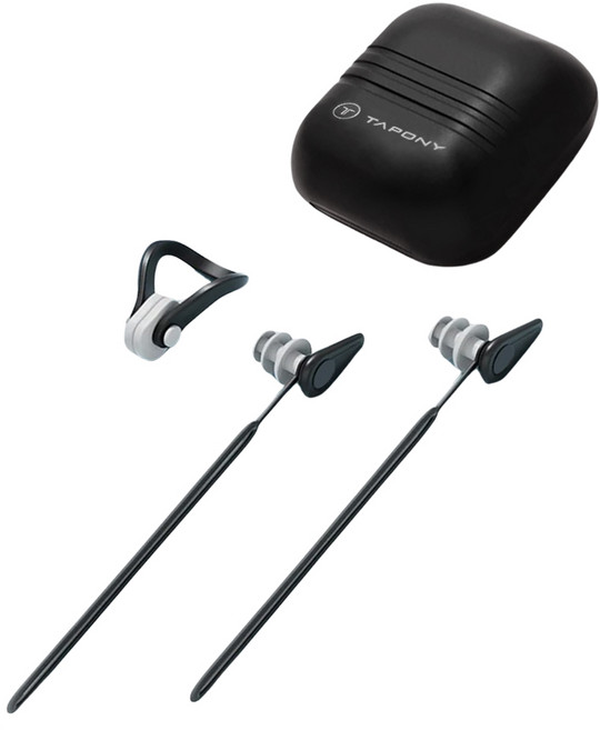 TAPONY 수영 귀마개 코마개 세트 실리콘 이어플러그 코드부착형귀마개, 블랙(귀마개코마개), 1세트