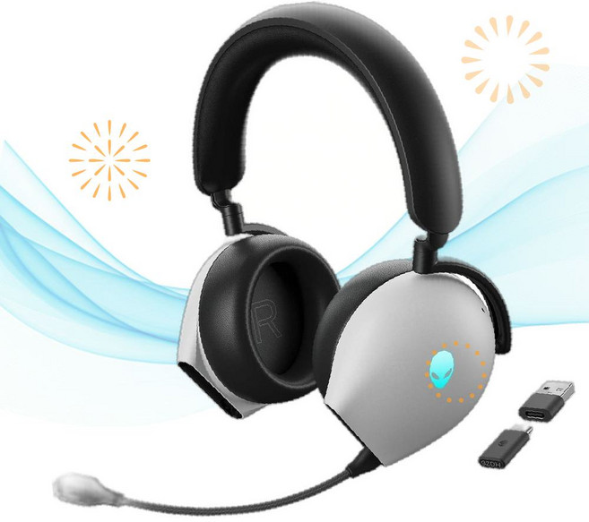 Alienware 게임용 헤드셋 AW920H 트라이모드 무선 게이밍 돌비 애트모스 JS