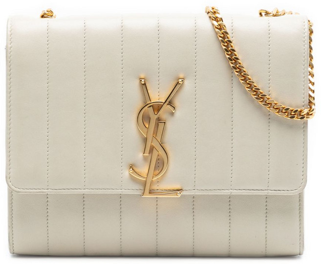 생 로랑 중고 2019 마틀라세 램스킨 모노그램 비키 체인 지갑 크로스 백