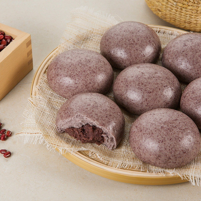 안흥찐빵 우리밀 쌀 국산팥 흑미 찐빵, 500g, 2개