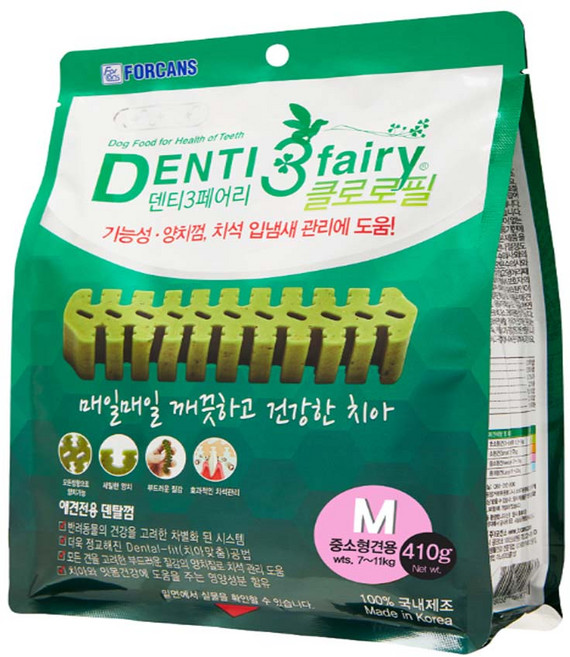 포켄스덴티페어리 반려 동물 클로로필 M, 덴탈껌, 410g, 1개