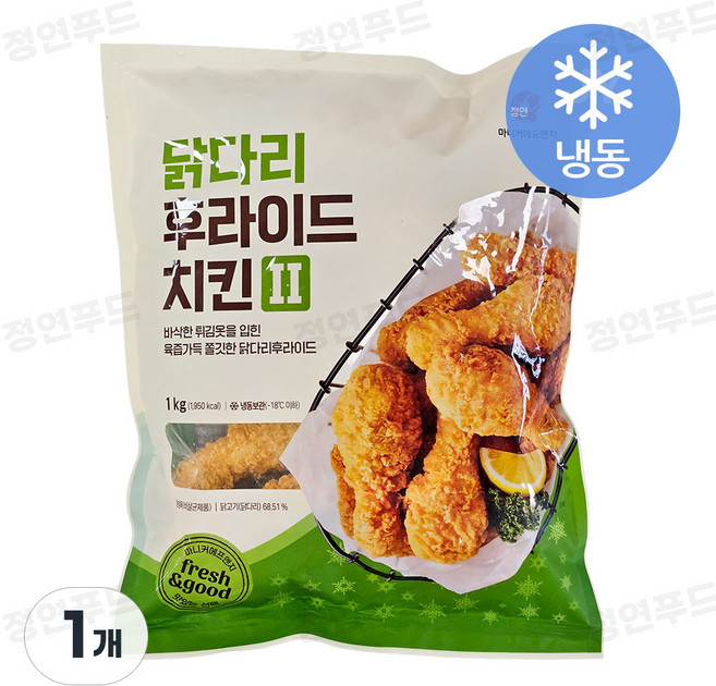 [정연푸드] 마니커에프앤지 닭다리 후라이드치킨II(외국산), 1개, 1kg