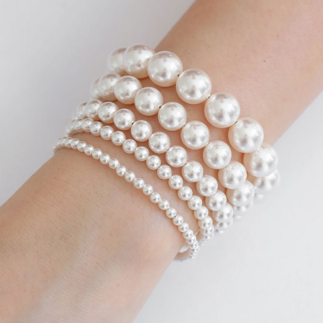 스와로브스키 진주팔찌 레이어드 데일리 2mm 3mm 4mm 5mm 6mm 8mm 10mm
