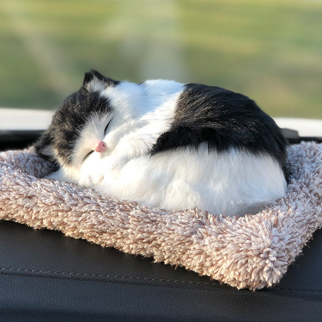 차량용 잠자는 강아지 인형 고양이 탈취 인형, 1개, 선택1 미니 흑백양이