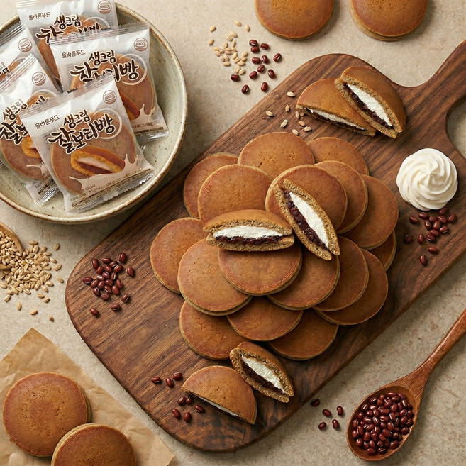 [당일생산] 올바른푸드 국내산100% 생크림 영광 찰보리빵 부모님선물 식사대용, 30g, 40개