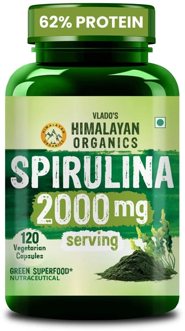 Vlado's Himalayan Organics 100% Organic Spirulina Tablets 2000 mg Per Serving 120 Tablets, 1개입, 120개 - 쿠팡