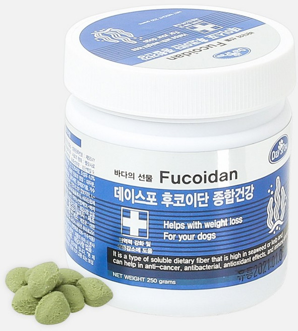 데이스포 후코이단 강아지 영양제 250g 관절 종합 피부 장 영양간식 면역력 간식, 03.후코이단 장건강, 1개
