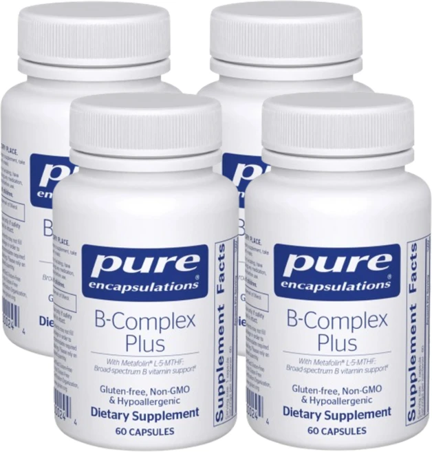 퓨어인캡슐레이션 비타민B 복합체 플러스 B-Complex Plus, 60정, 4개 - 쿠팡