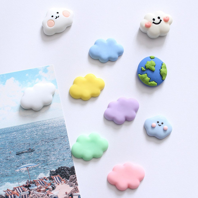 구름 10P set 냉장고 현관문 인테리어 자석 작지만 강력한 귀여운 마그넷, 구름 10pcs 세트 자석