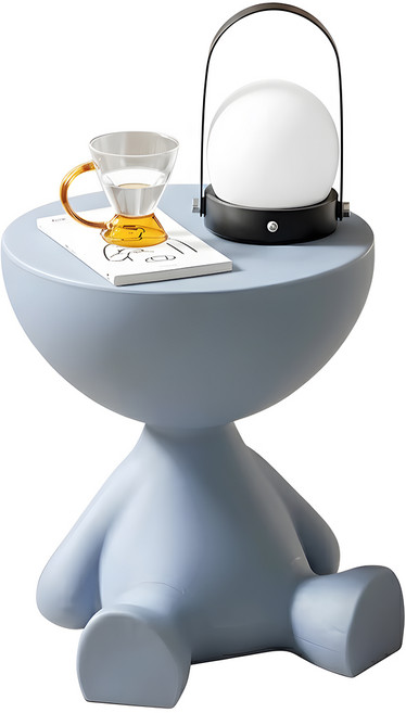 마일드하우스 귀여운 인형모양 수납 미니 협탁 테이블, 블루