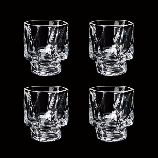 프레포유 감성 소주잔 4P 세트 수정방 특이한 예쁜 술잔 집들이 선물, 4개, 어글리 소주잔