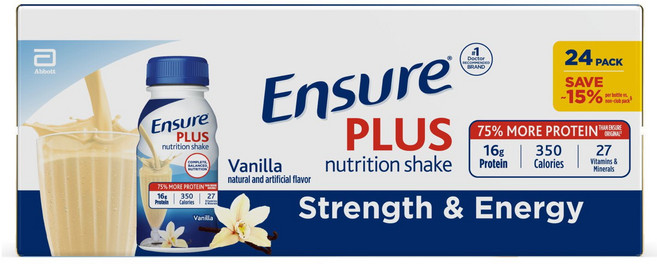 Ensure 엔슈어 플러스 뉴트리션 쉐이크 바닐라 237ml 24병 1박스, 1개