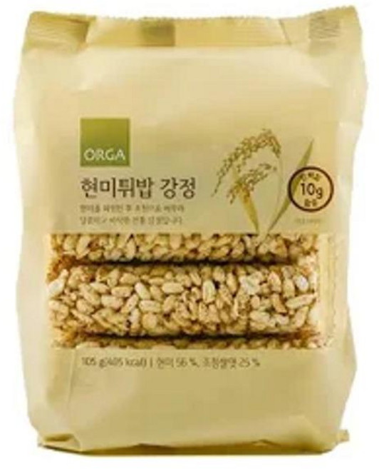 풀무원 ORGA 현미튀밥 강정, 105g, 8개