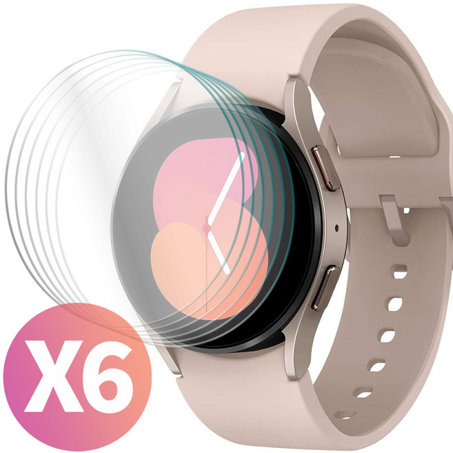 스톤스틸 3+3 갤럭시 워치5 40mm 44mm 프로 45mm PET 액정 보호 필름, 6개