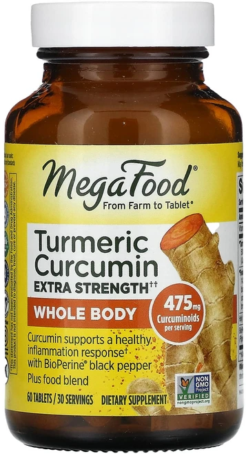 메가푸드 MegaFood 강황 커큐민 엑스트라 스트렝스 60정 미국 해외 직구, 1개, 60 개 - 쿠팡