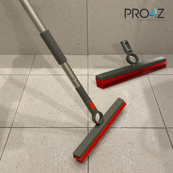 프로4z 만능 고무 빗자루브러쉬 1+1 (봉포함), 단품