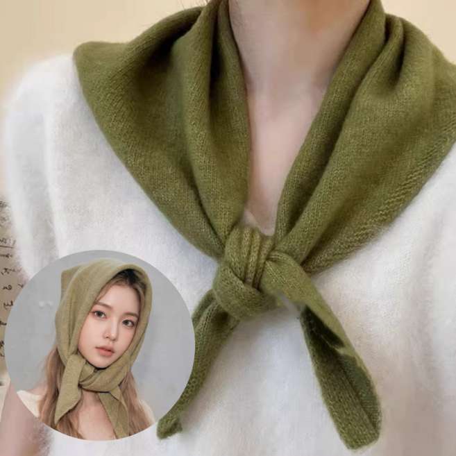 수더분 바부슈카 니트 스카프 헤어 스카프 두건 커치프