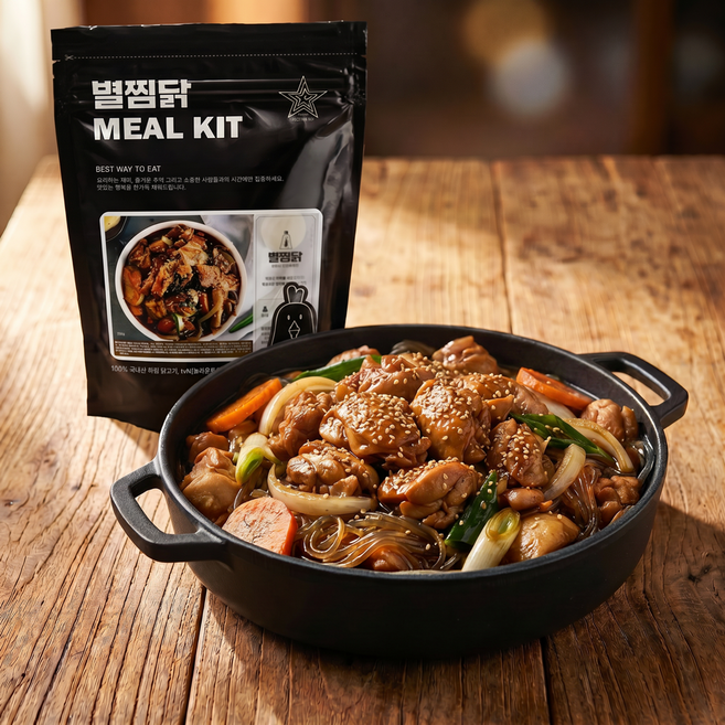 별찜닭 국내산 하림닭다리살 순살 찜닭 밀키트 안동찜닭, 890g, 1개