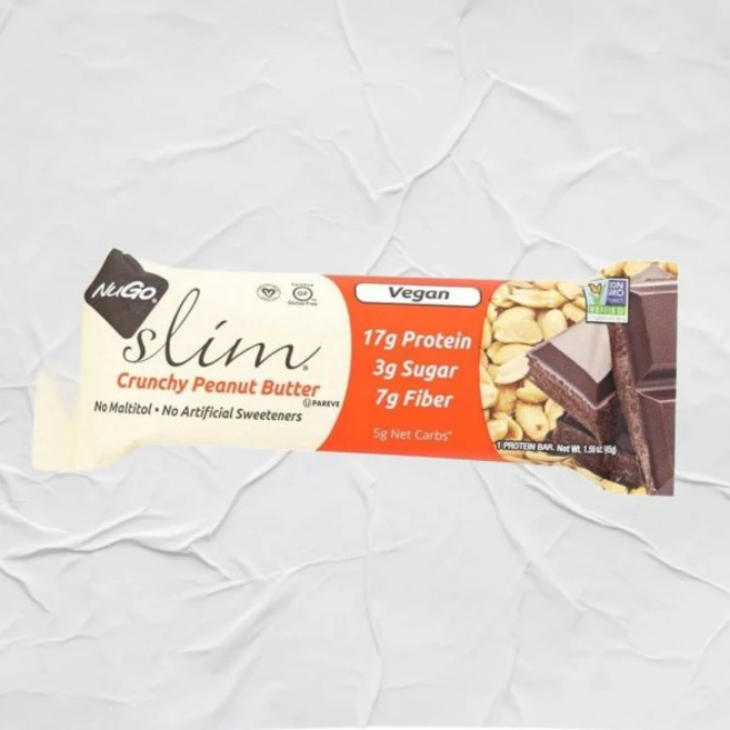 NuGo 영양 바 - 슬림 - 바삭한 땅콩 버터 - 45.1g(1.6온스) 바 - 12개 케이스, 누고 영양 바 슬림 바삭한 버터 45.1g1.6온스 1 - 쿠팡