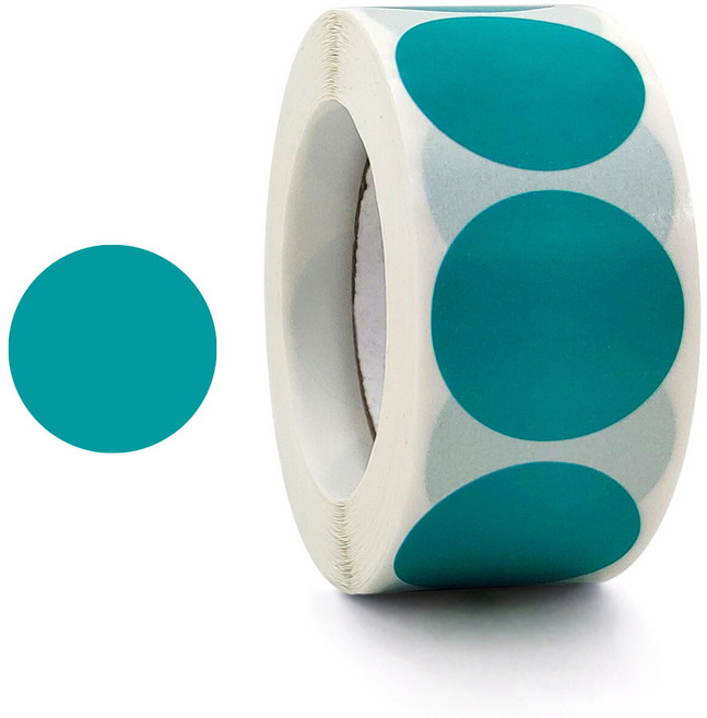 바이트 원형 컬러 스티커, 2개, 청록색