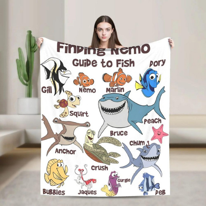 니모를 찾아서 도리 브루스 스퀴트 담요 플리스 사계절용 슈퍼 소프트 침실 카펫용, 1개, 15. 4 / A. 75x100cm 30x40in